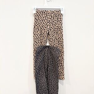 Leopard Print Kids Leggings - Tan and Black - 4T